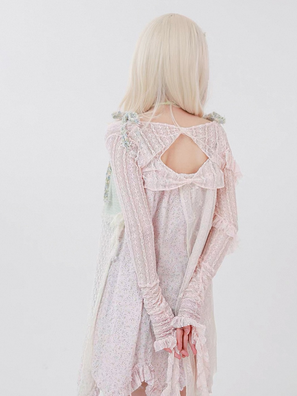 Pink Lace Long Sleeve Bolero